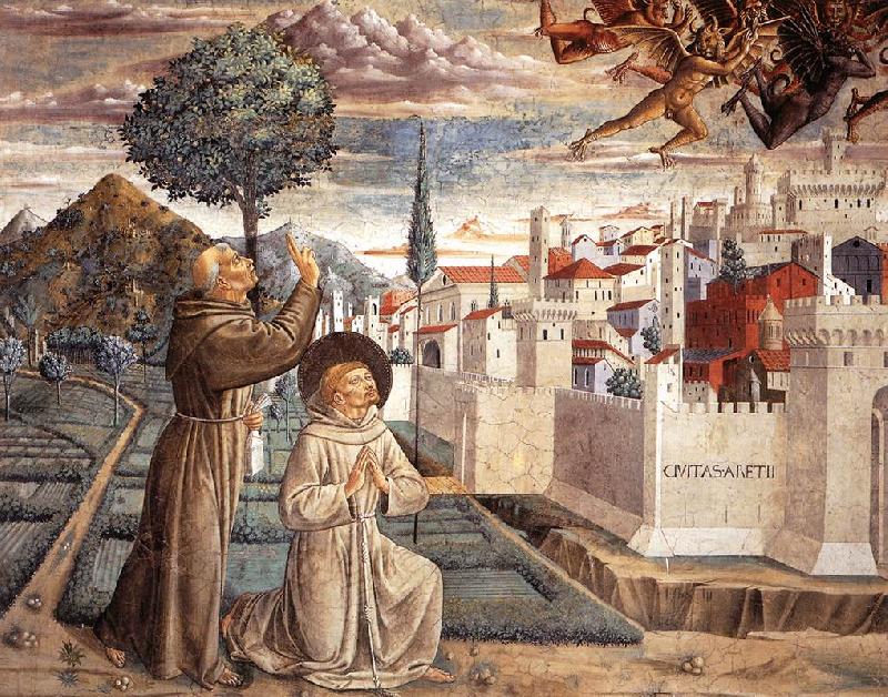 GOZZOLI, Benozzo Scenes from the Life of St Francis (Scene 6, north wall) g Spain oil painting art